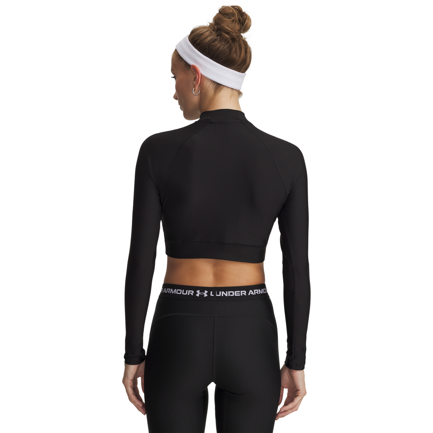 Under Armour HeatGear Crop Mock LS - Women's - Black/White