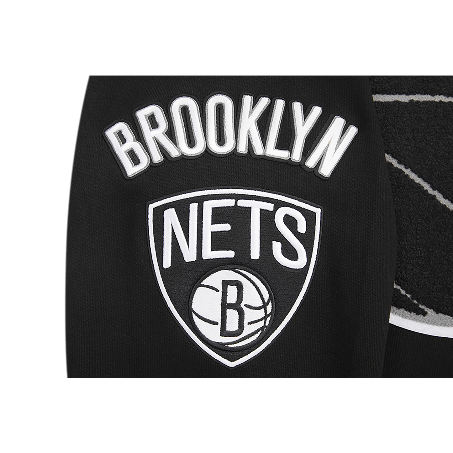 Pro Standard NETS MASH UP RIB FLC PO HOODIE - Men's - Black/Gray
