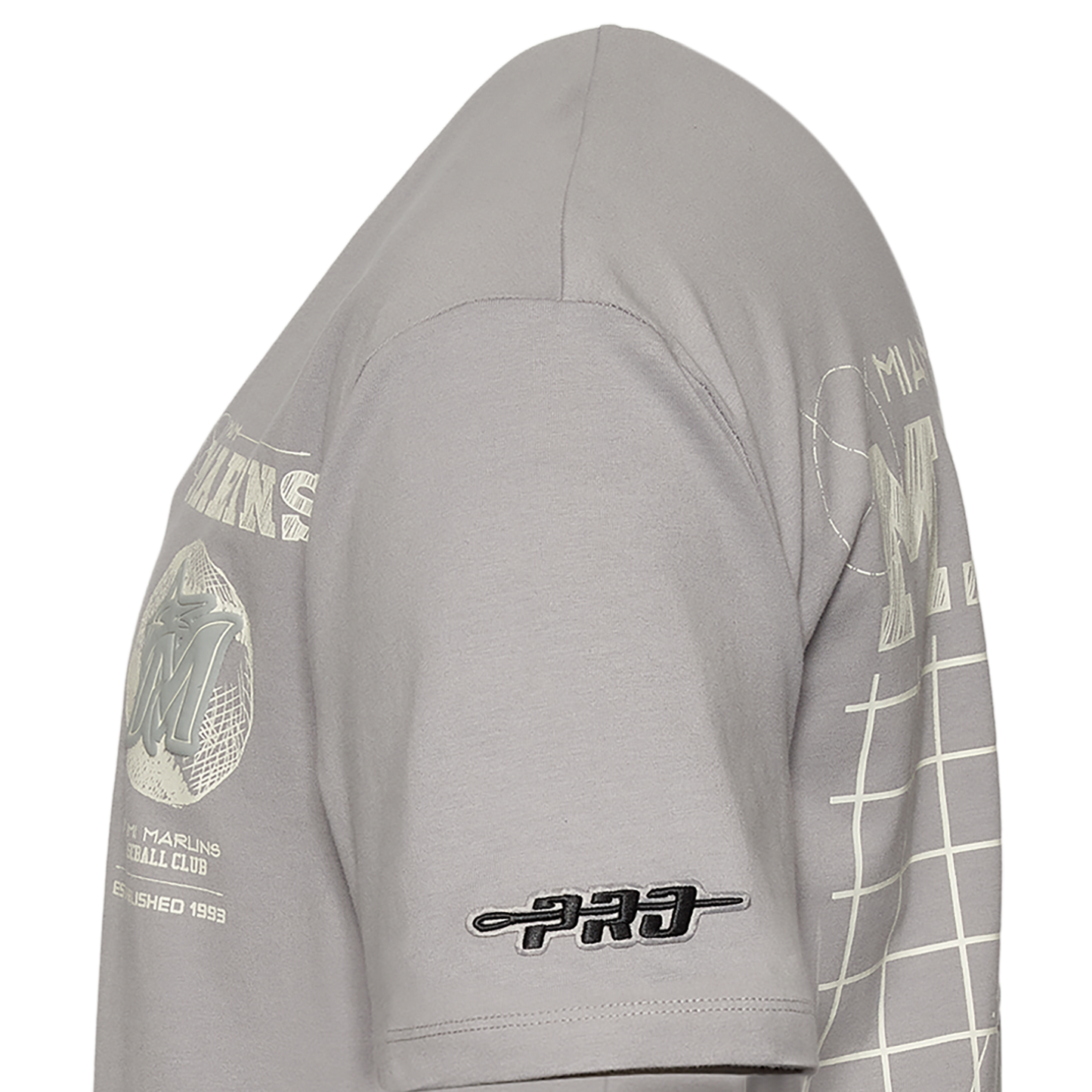 Pro Standard Marlins Blueprint Pro Drop Shoulder FC T-Shirt - Men's - Silver