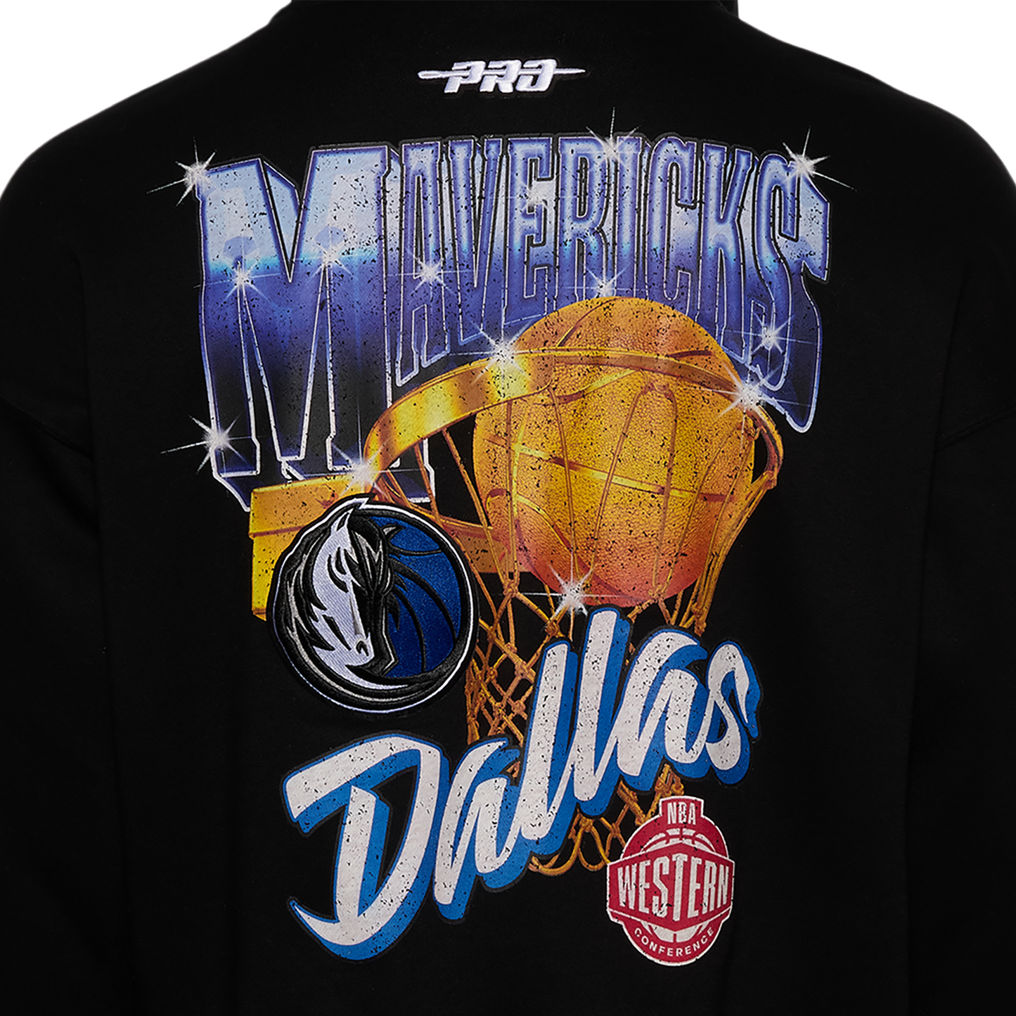 Pro Standard Mavericks Gold Hoops Pro Full-Zip Hoodie - Men's - Multi/Black