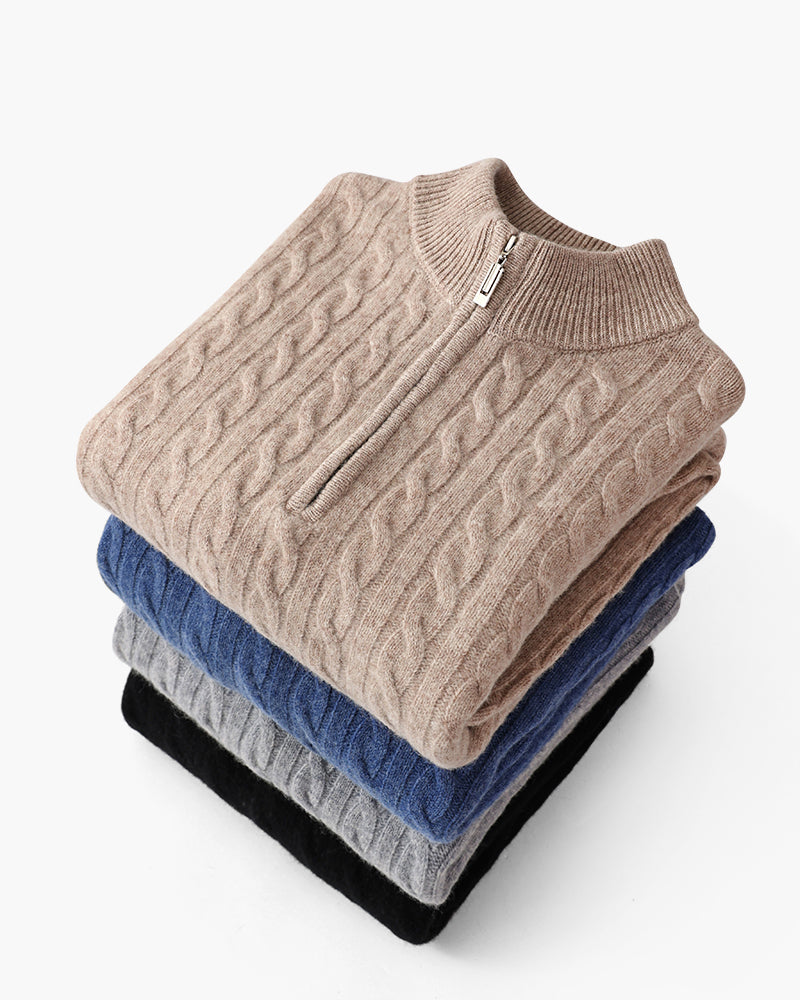 100% Cashmere Woven Half Zip - foto 7