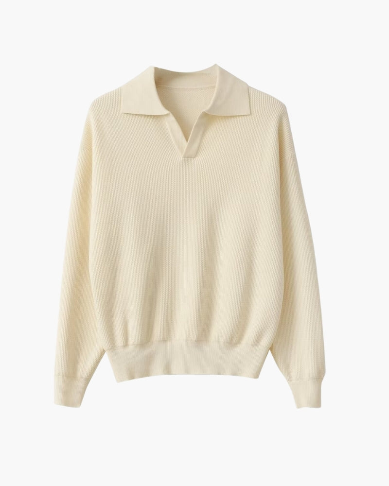 Textured Knit Polo Sweater - foto 3