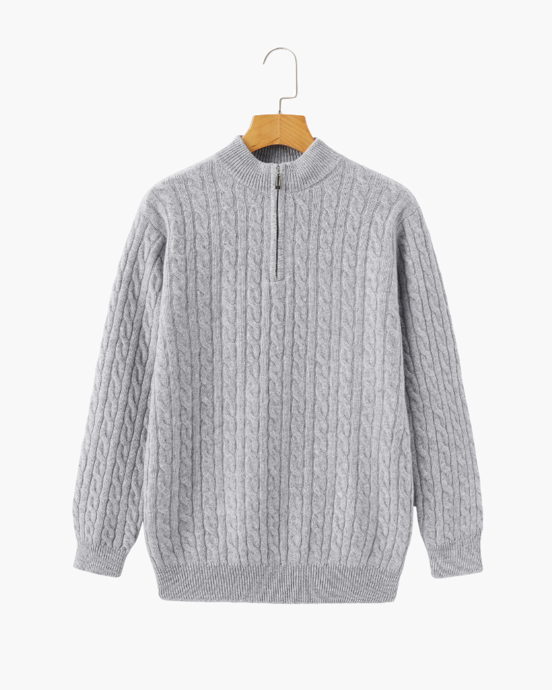 100% Cashmere Woven Half Zip - foto 8