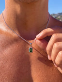 GREEN GEMSTONE CHAIN | Silver
