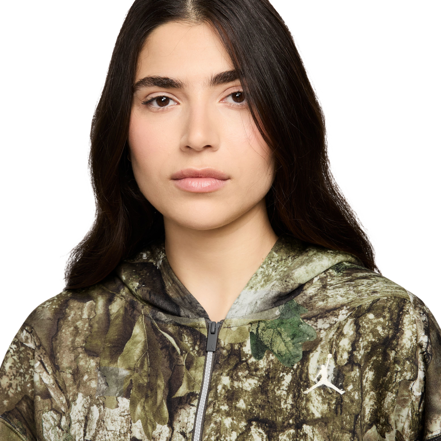 Jordan BRK Fleece Mod Crop T-Shirt - Women's - Brown/Olive