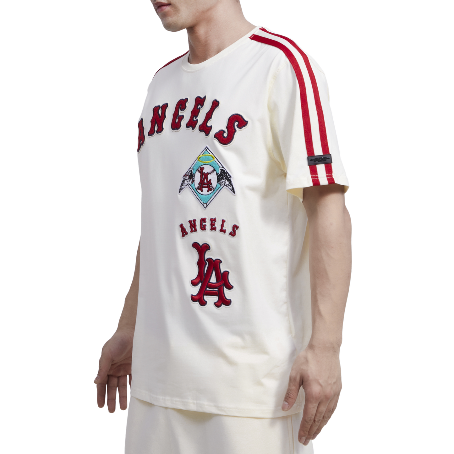 Pro Standard ANGELS RETRO CLASSIC SJ STRIPED TEE - Men's - Eggshell/Red