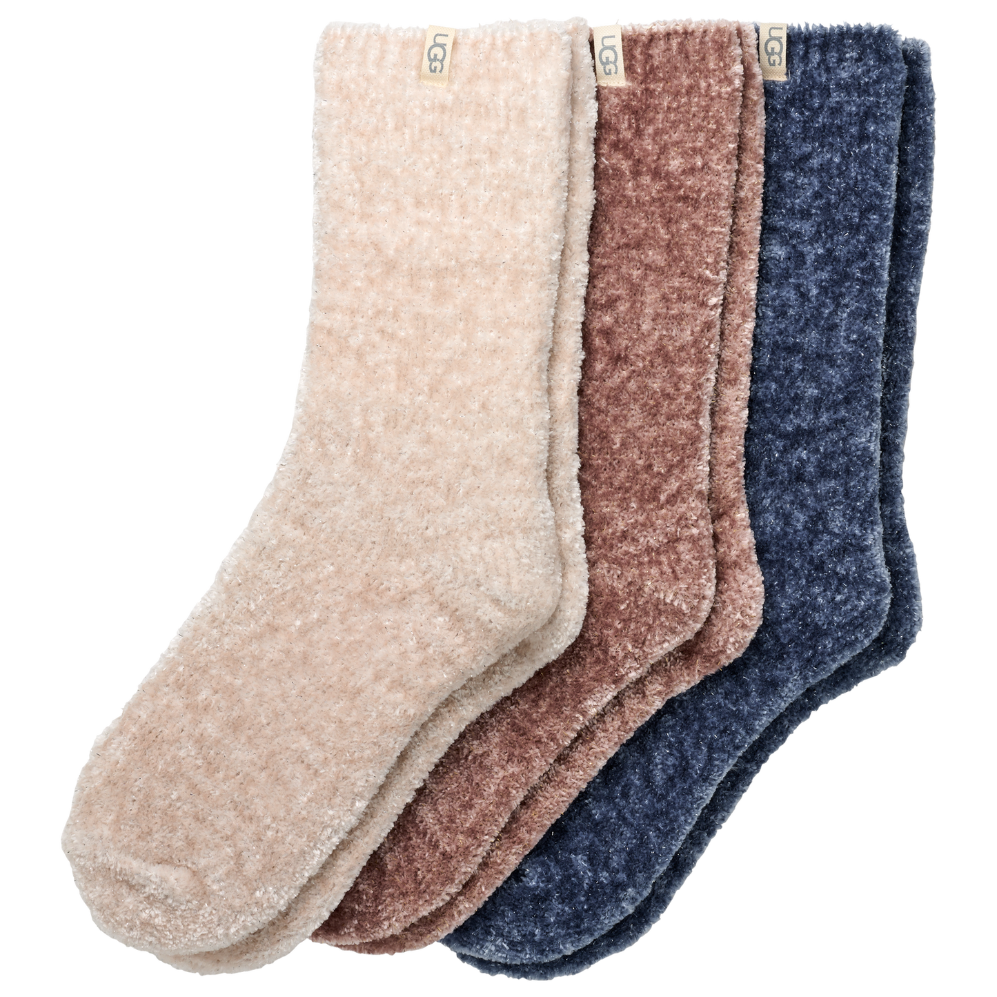UGG Leda Sparkle 3 Pack Socks - Women's - Tan/Cream