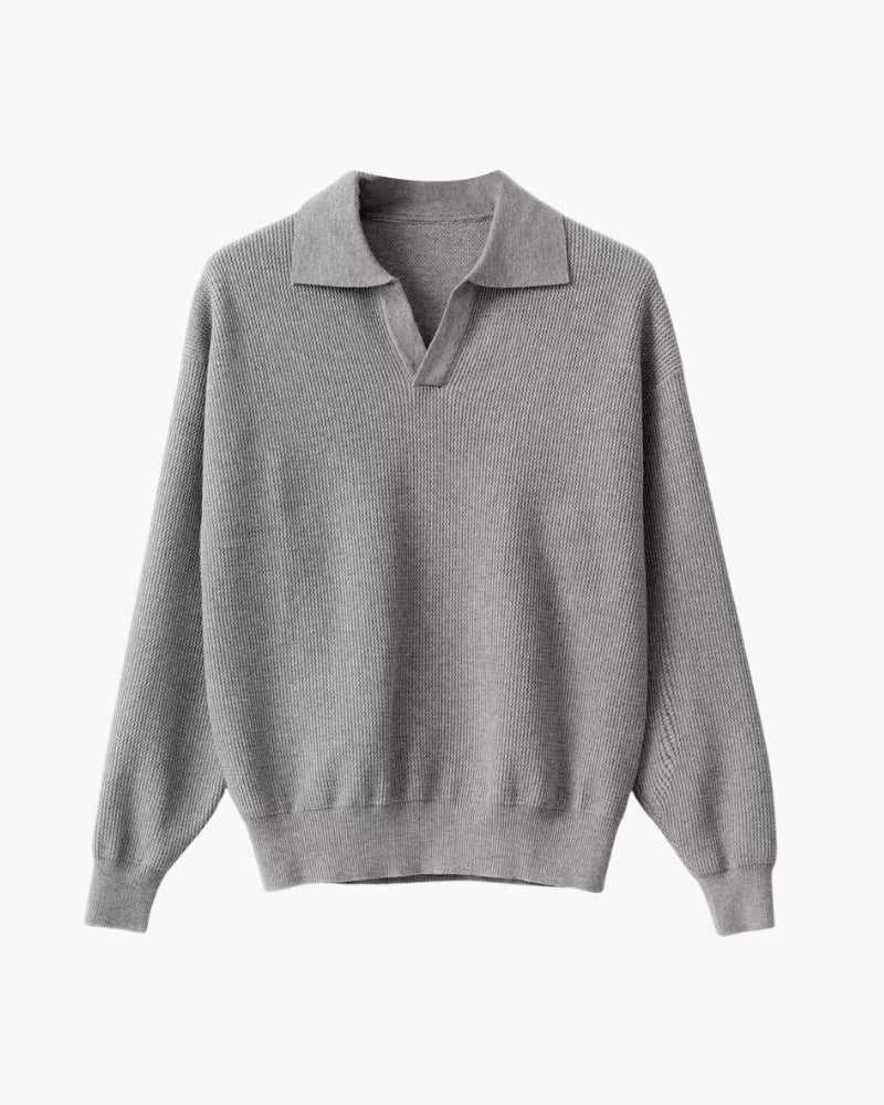 Textured Knit Polo Sweater - foto 2