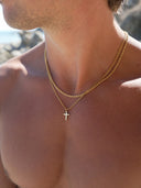 CROSS X ROPE 3MM SET | 18K Gold