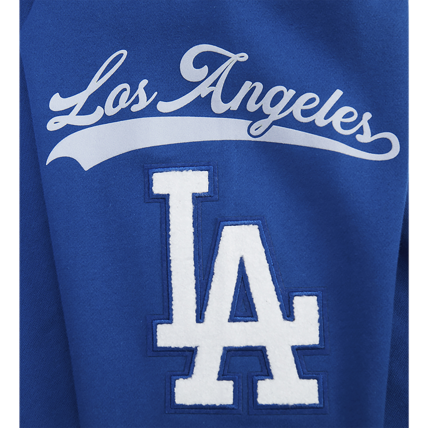 Pro Standard Dodgers Living Large Drop Shoulder PO Hoodie - Men's - Blue/White/Gray