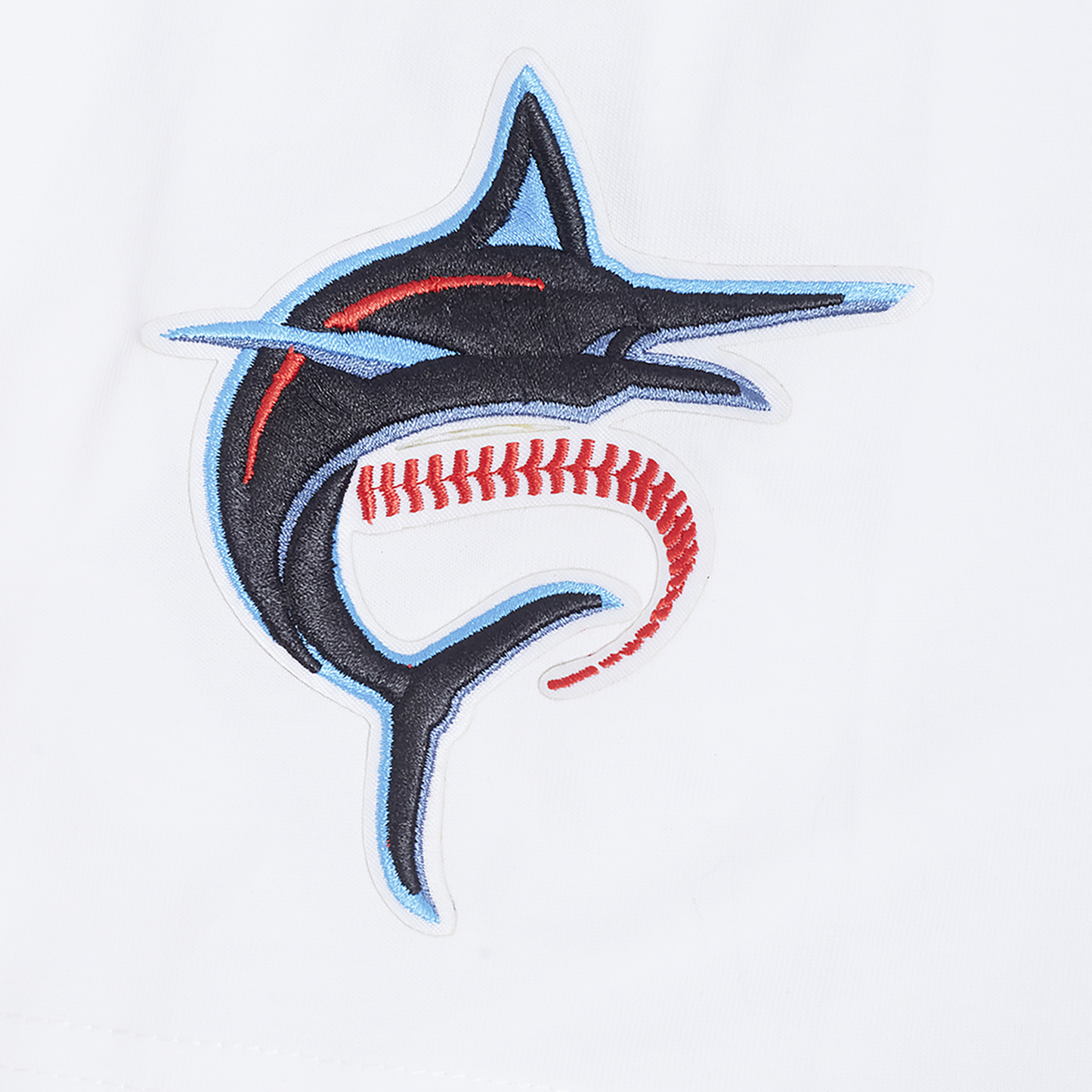 Pro Standard Marlins Living Large CJ Drop Shoulder T-Shirt - Men's - White/Black/Blue