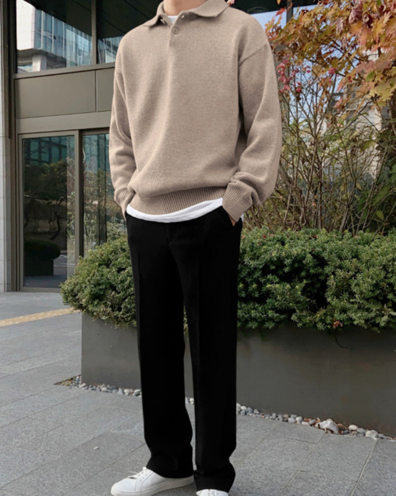 Woolen Button Half Zip - foto 2