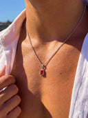 RED GEMSTONE CHAIN | Silver
