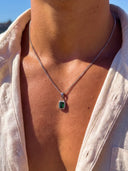 GREEN GEMSTONE CHAIN | Silver