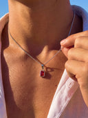 RED GEMSTONE CHAIN | Silver