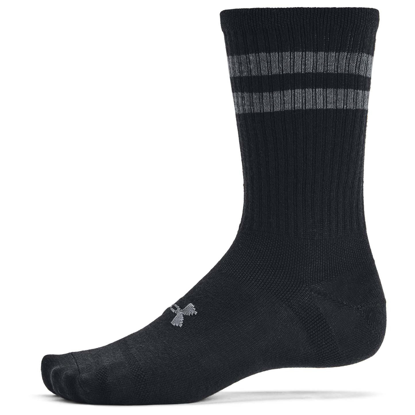 Under Armour Essential 6 Pack Crew Socks - Men's - White/White/Black
