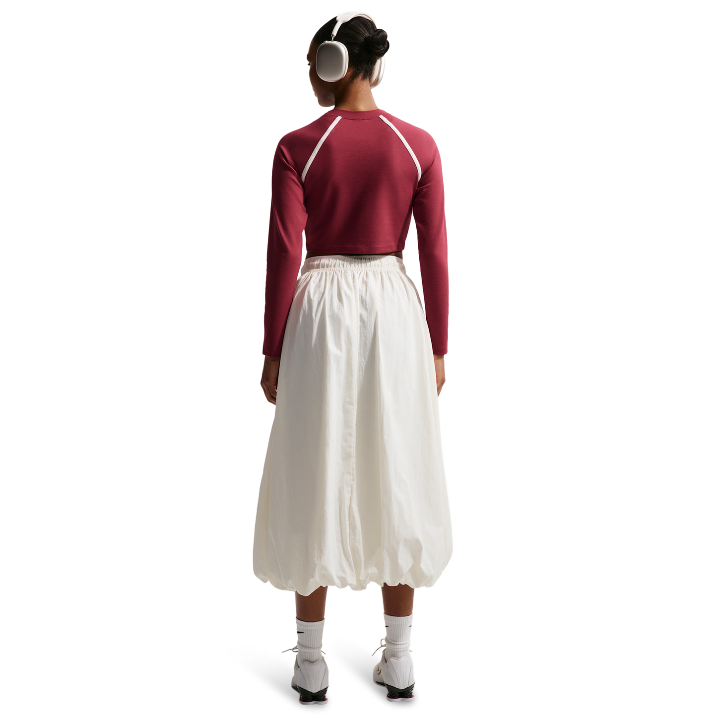 Nike NSW Street Long Sleeve Body Bold Crop - Women's - Team Crimson/Team Crimson/Chalk