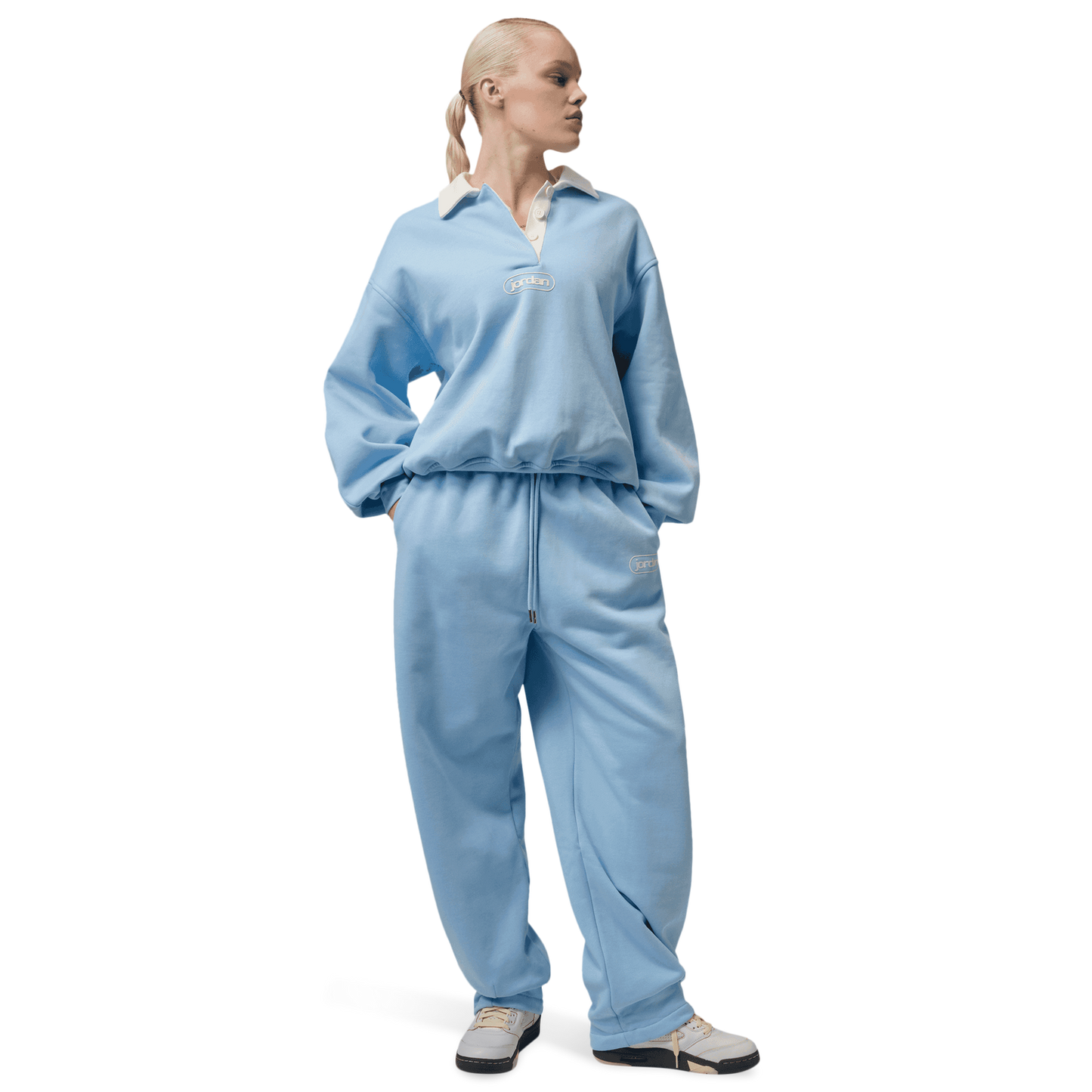 Jordan Flight Fleece Baggy Pants - Women's - Sail/Psychic Blue