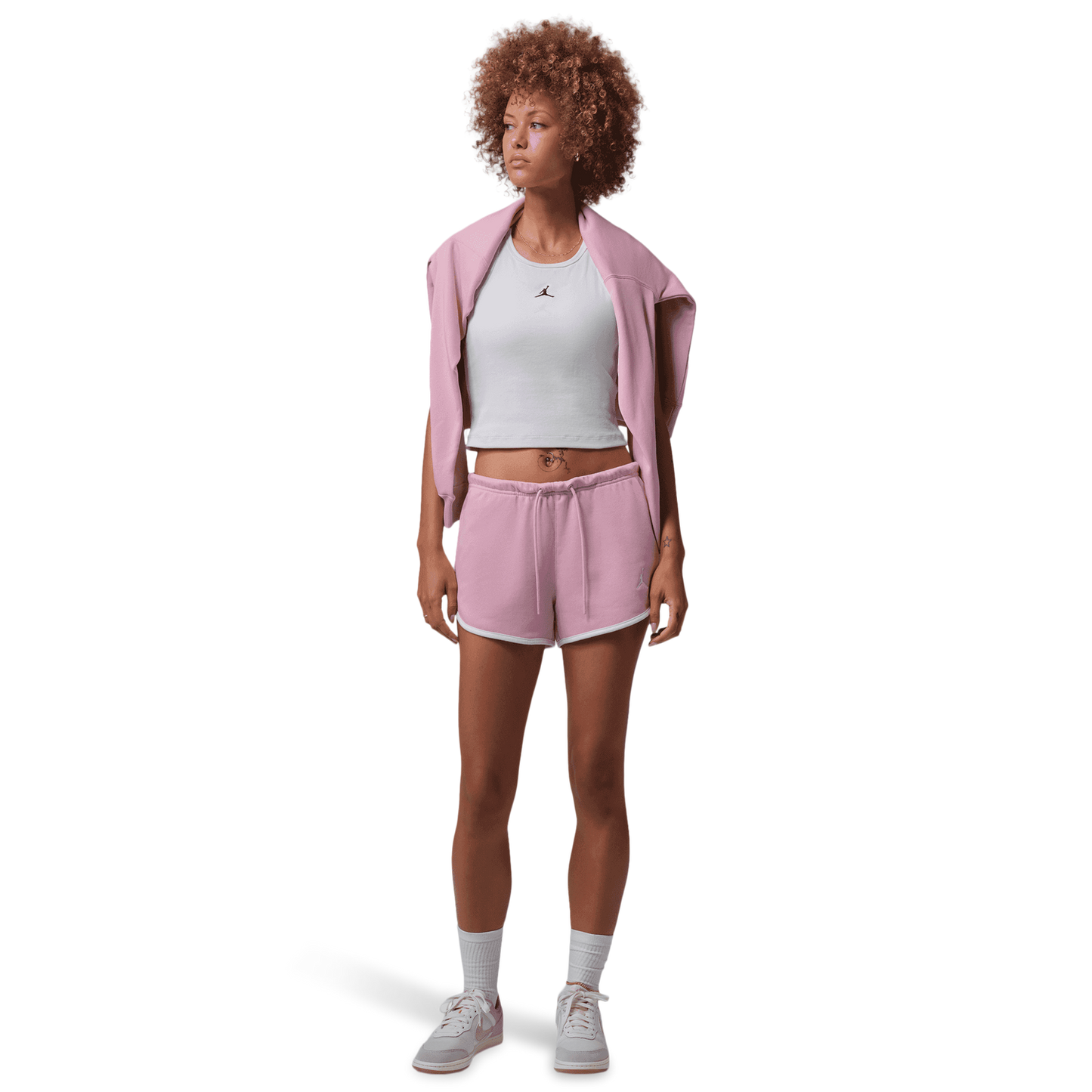 Jordan BRK Fleece FT NOV Shorts - Women's - Iced Carmine/White