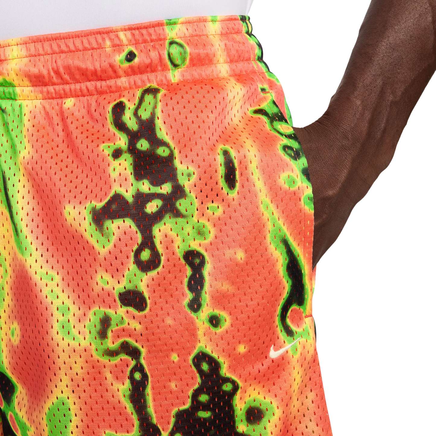 Nike Dri-FIT 5 Inch Mesh Print Shorts - Men's - Turf Orange/Pale Ivory