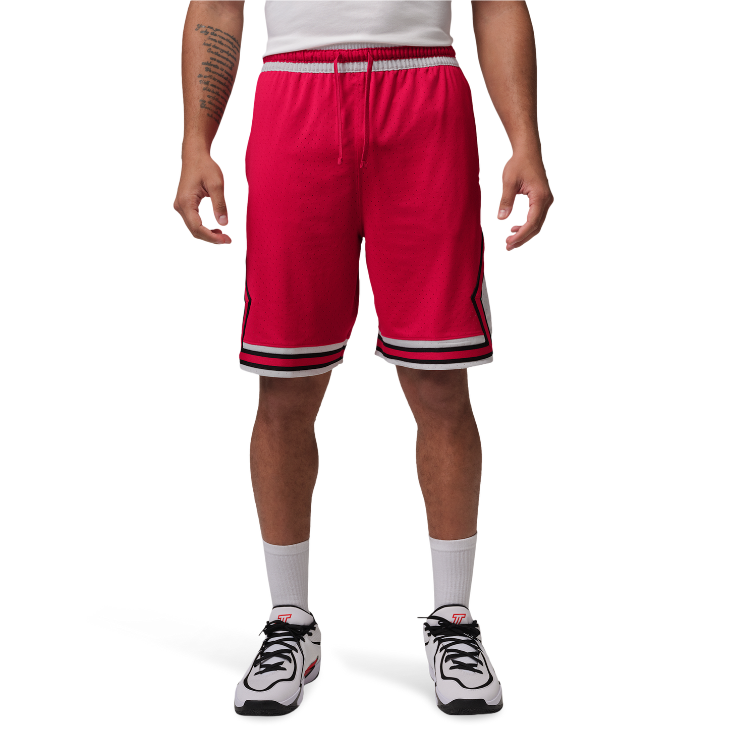 Jordan Dri-FIT SPT 9" Diamond Shorts - Men's - White/Gym Red (F5832687)