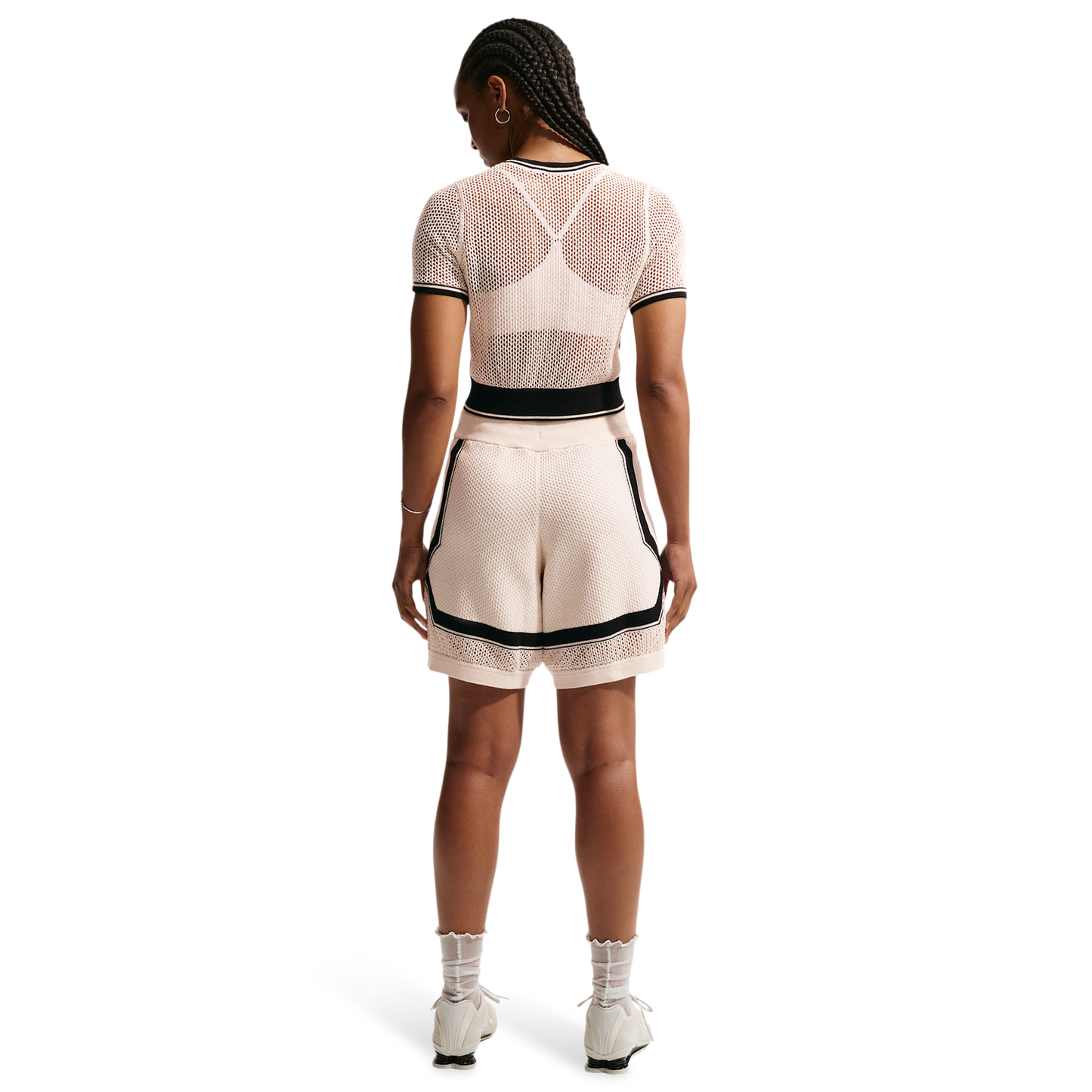 Nike NSW Chill Op Knit SS Crop Top - Women's - Chalk/Black/Black