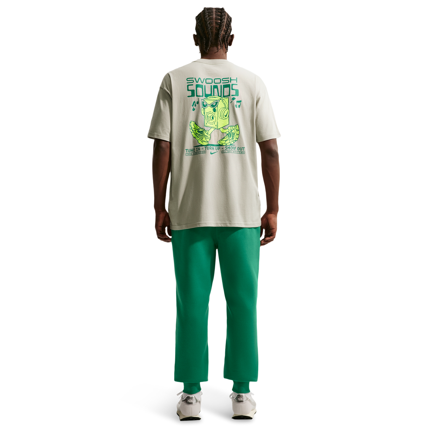 Nike NSW Loose Swoosh Sounds Tee - Men's - Spruce Fog
