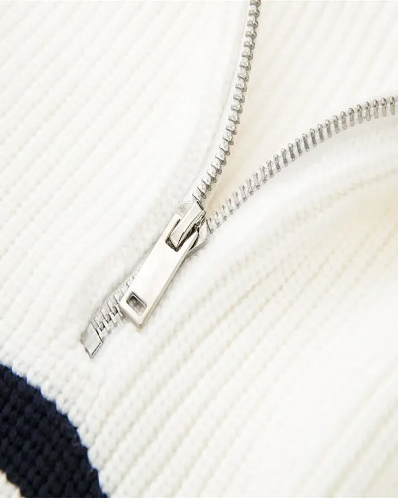 Striped Zip Up Sweater - foto 8