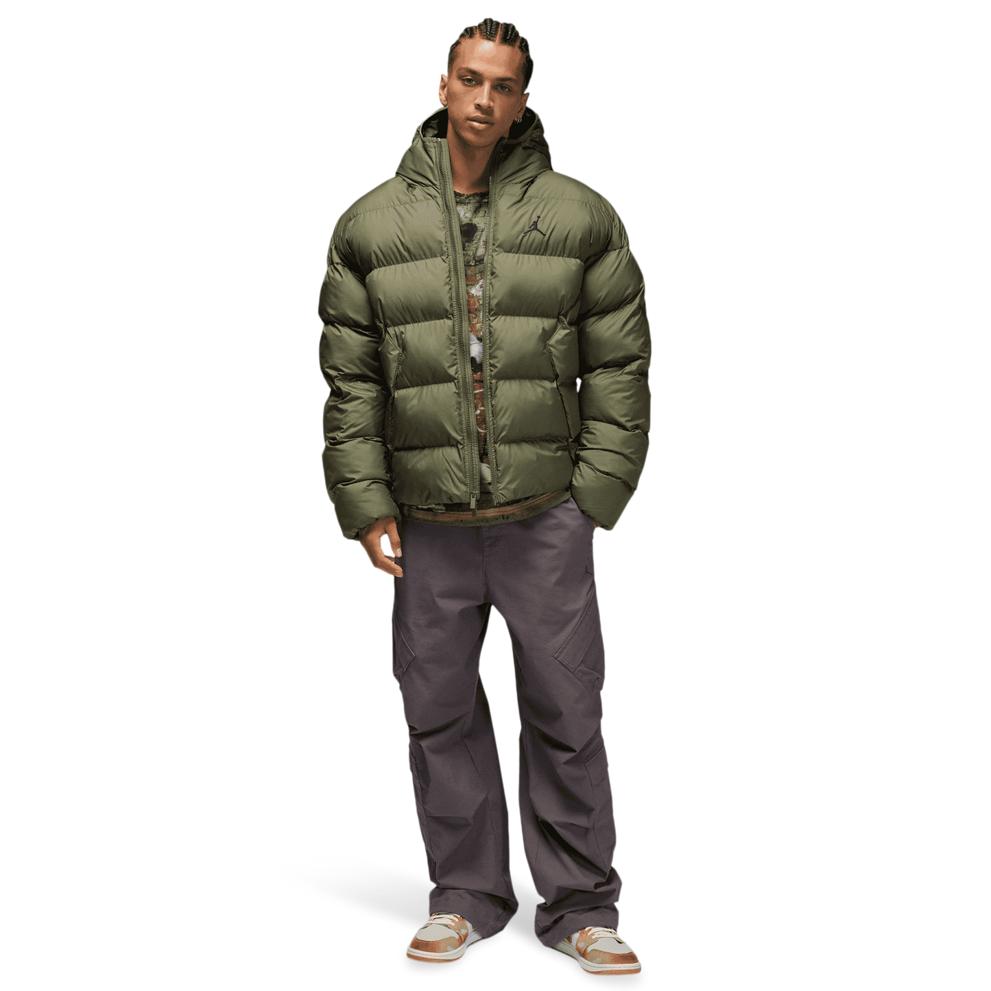 Jordan MJ BRK Puffer Jacket - Men's - Medium Olive/Black