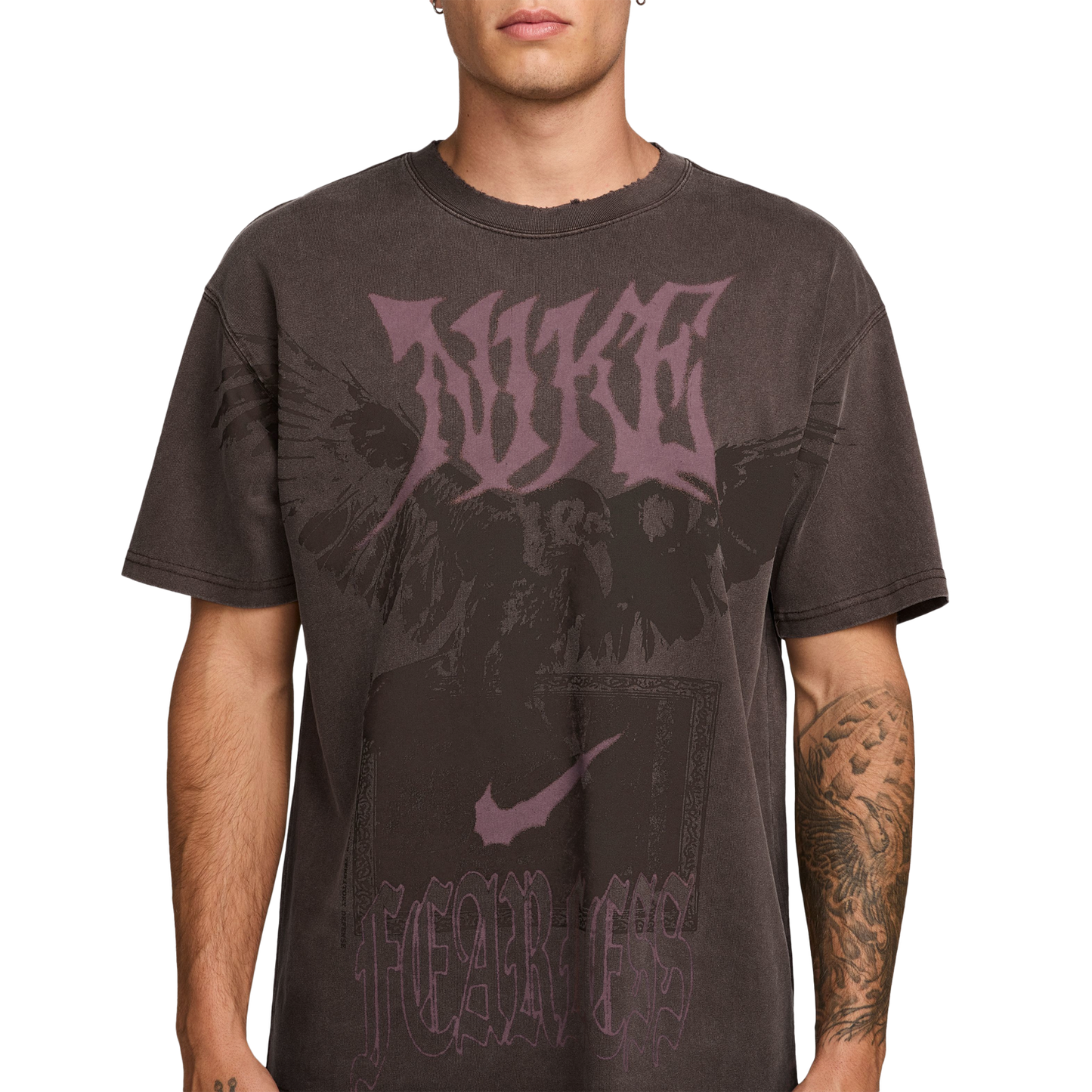 Nike Loose FC F2 T-Shirt - Men's - Brown/Pink