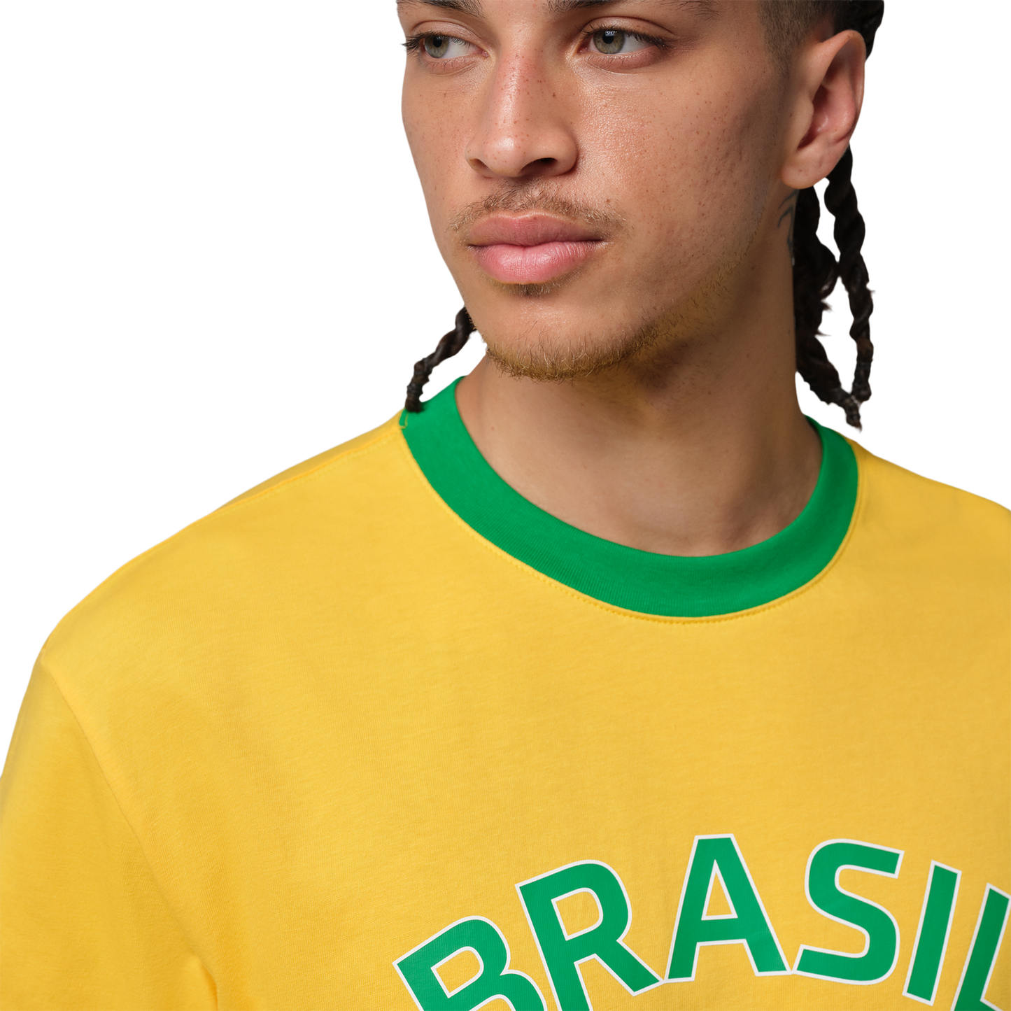 Jordan Brasil Short Sleeve T-Shirt - Men's - Varsity Maize/Varsity Maize/Lucky Green