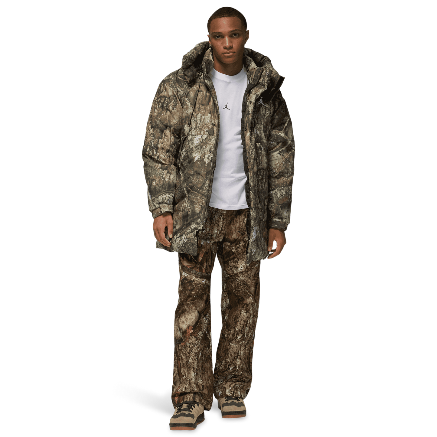 Jordan MJ Flight Down Parka RLT - Men's - Sail/Black/Medium Olive