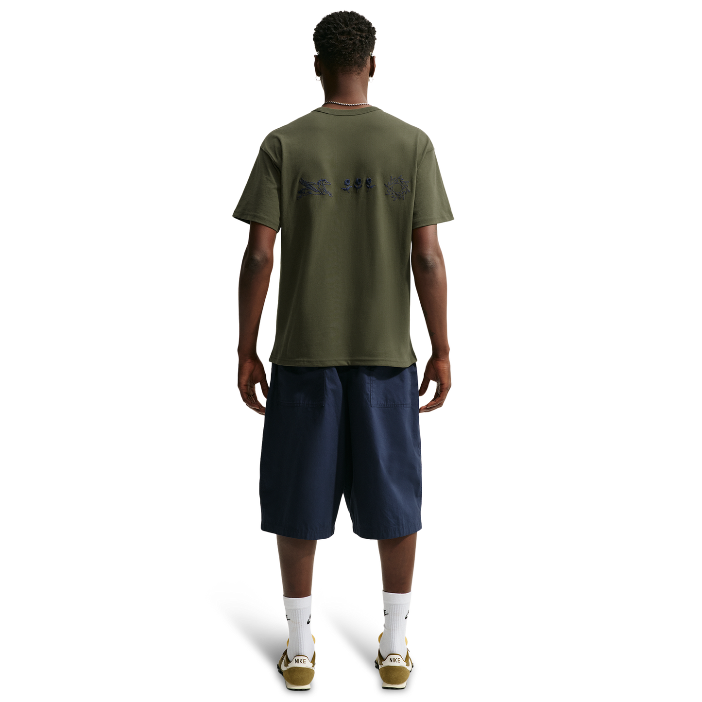 Nike Loose Fit Premium Essential Embroidered T-Shirt - Men's - Cargo Khaki