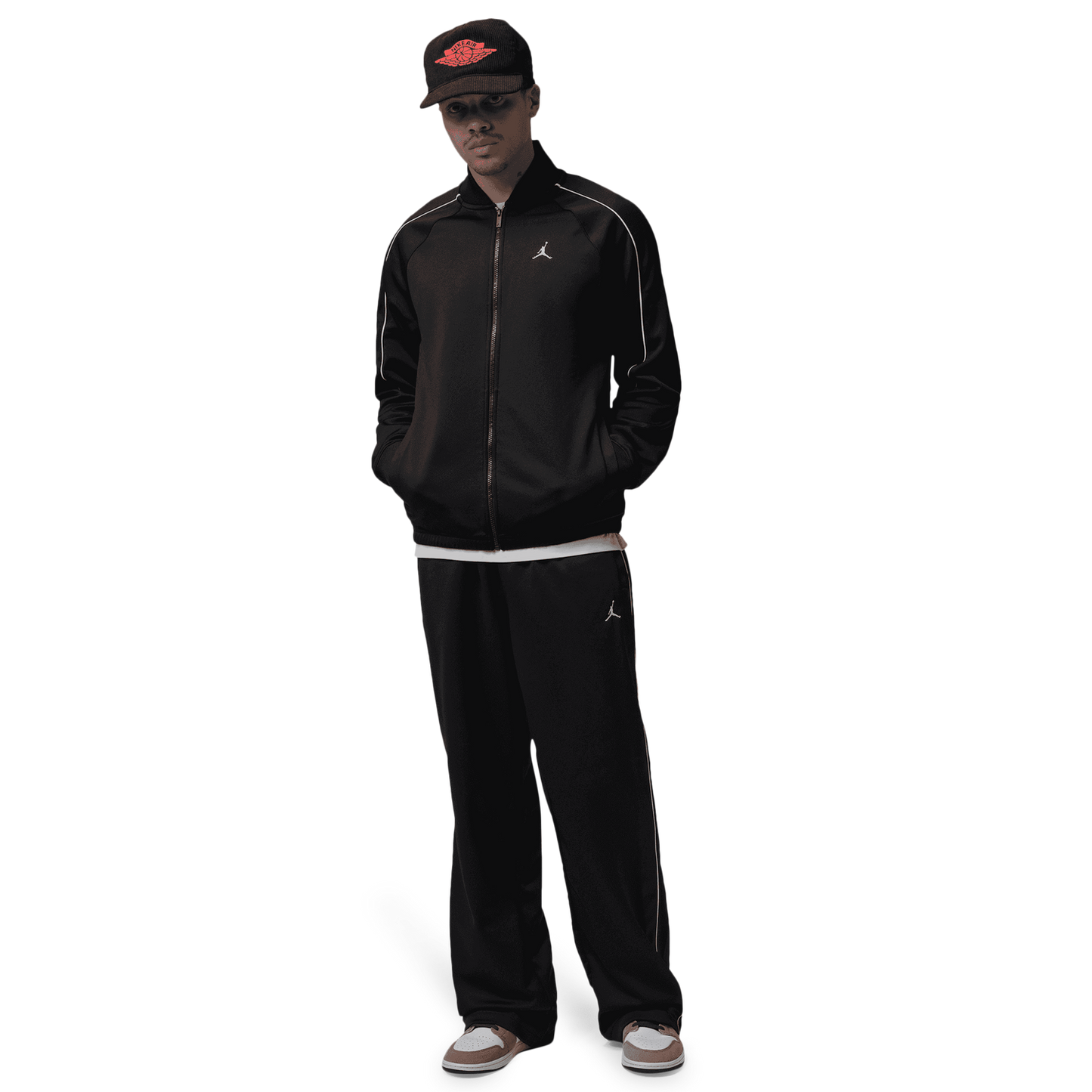 Jordan Brooklyn Tricot Track Suit Jacket - Men's - Black/White