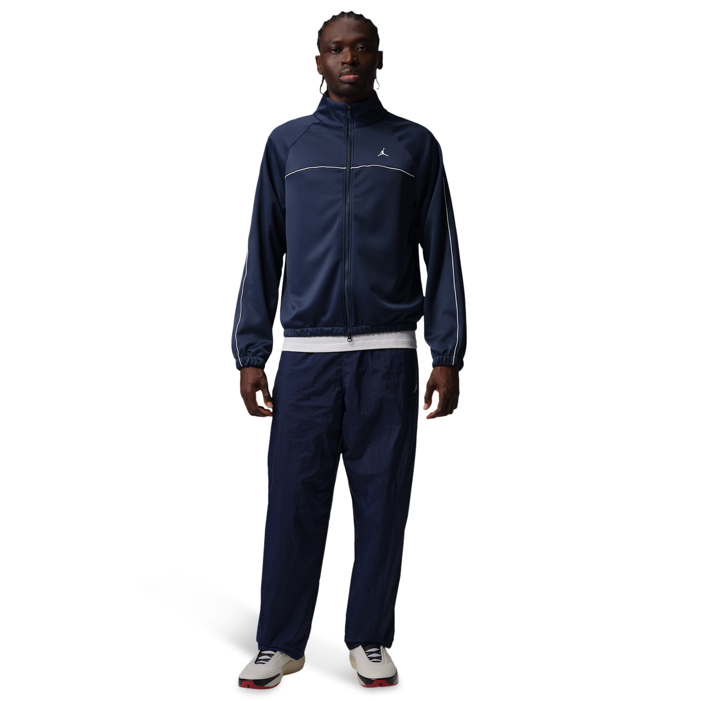 Jordan Sport Track Suit Jacket - Men's - White/Midnight Navy/White