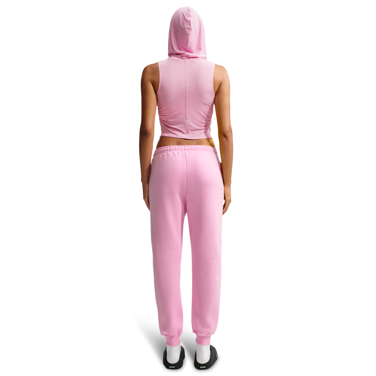 Nike Studio Fleece Mid-Weight Mid-Rise Jogger - Women's - Sail/Pink Rise