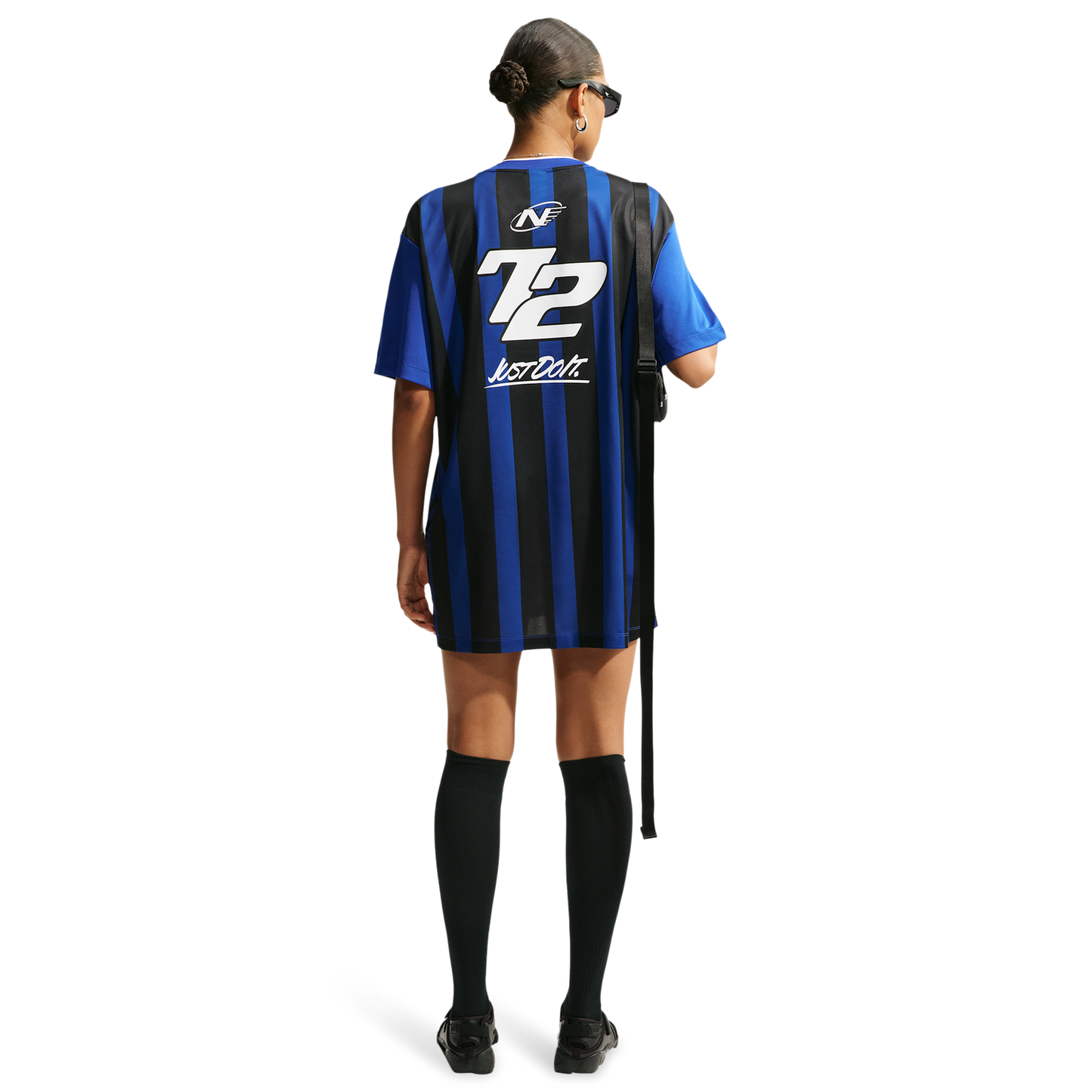 Nike Striped Jersey Mini Dress - Women's - Old Royal/White/Black