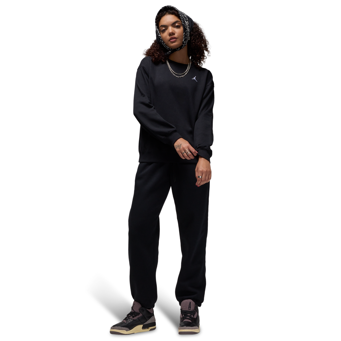 Jordan Brooklyn Fleece Flight Crew - Women's - White/Black