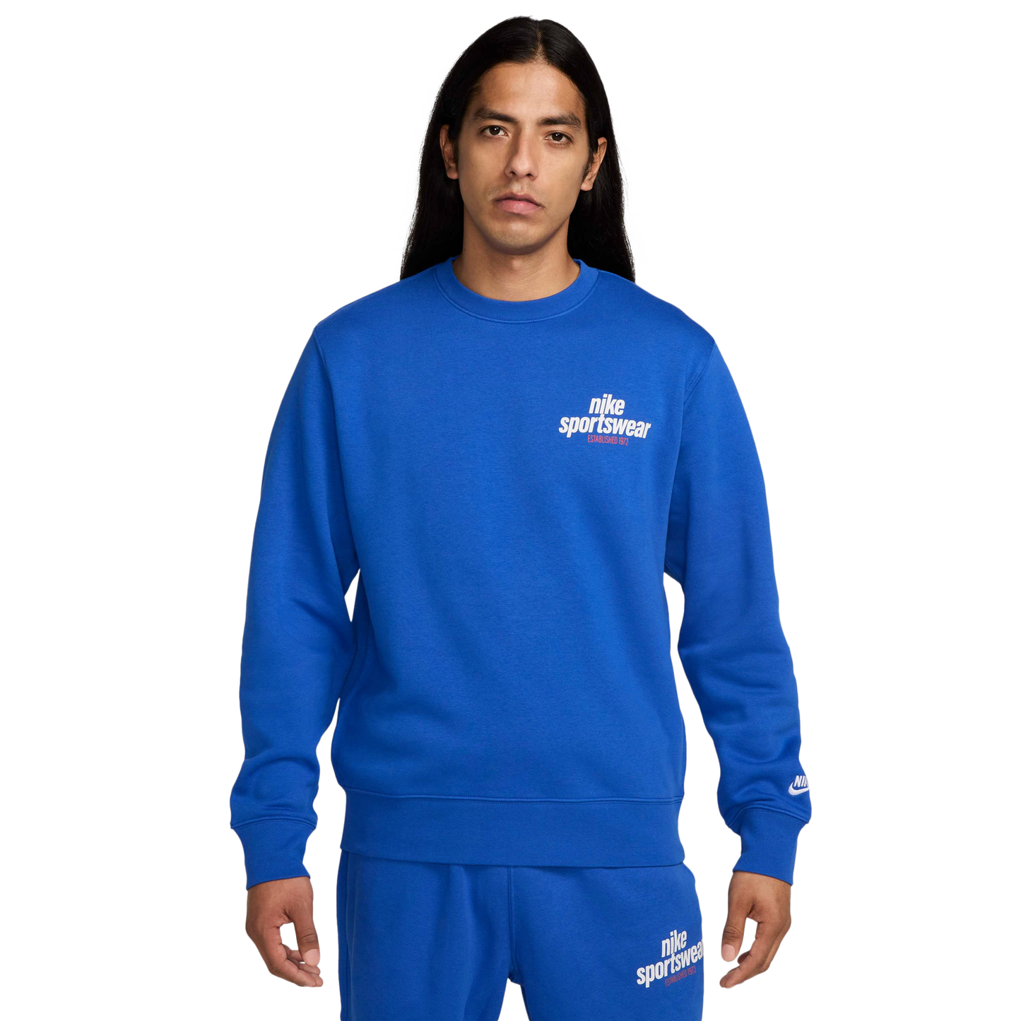 Nike NSW Club BB Crew GFX - Men's - Game Royal/White