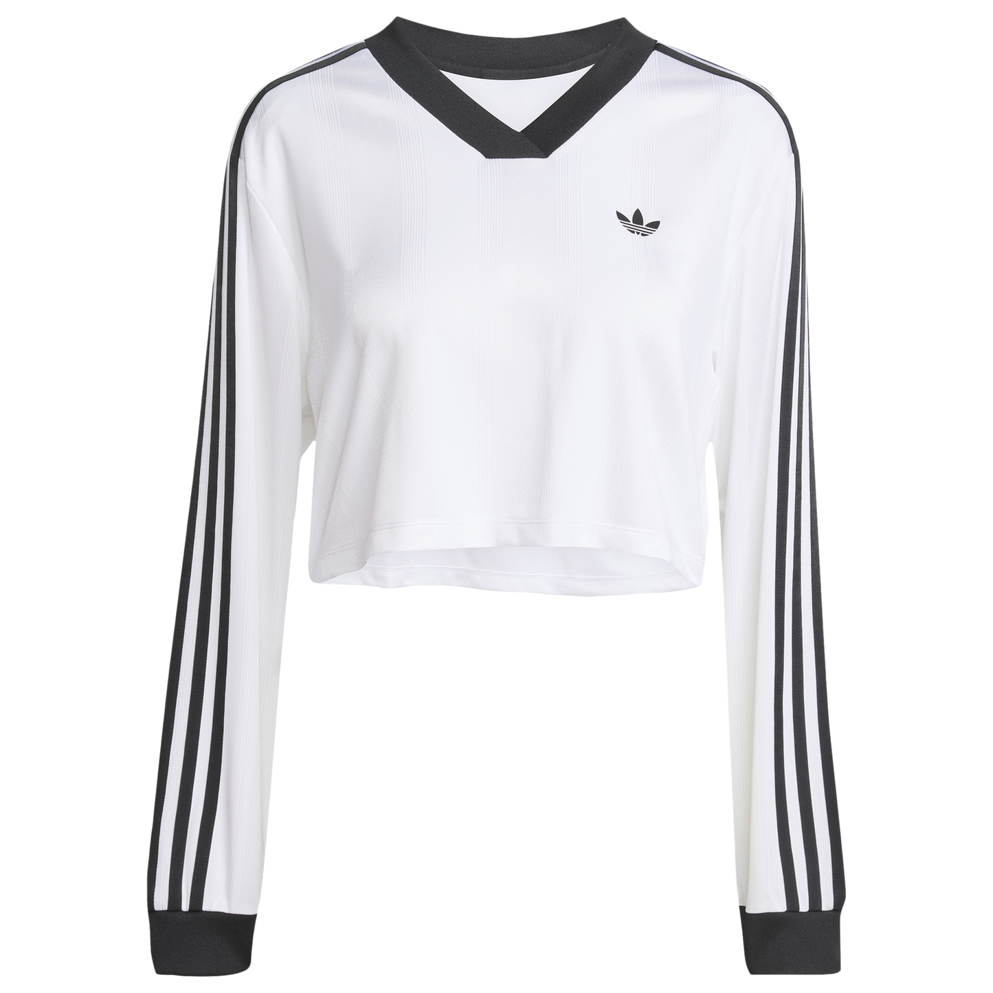 adidas Jacquard Long Sleeve T-Shirt - Women's - White/Black