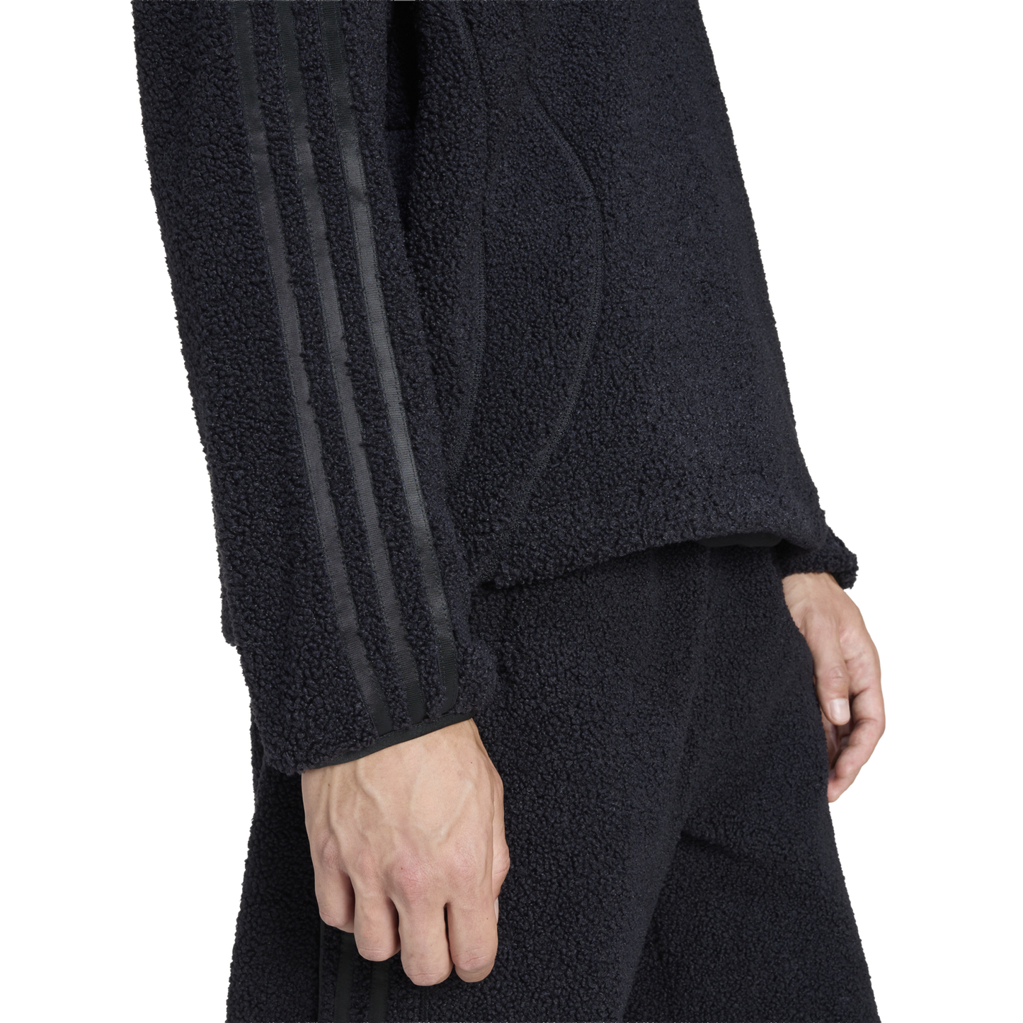 adidas Borg Fleece Quarter-Zip Hoodie - Men's - Black