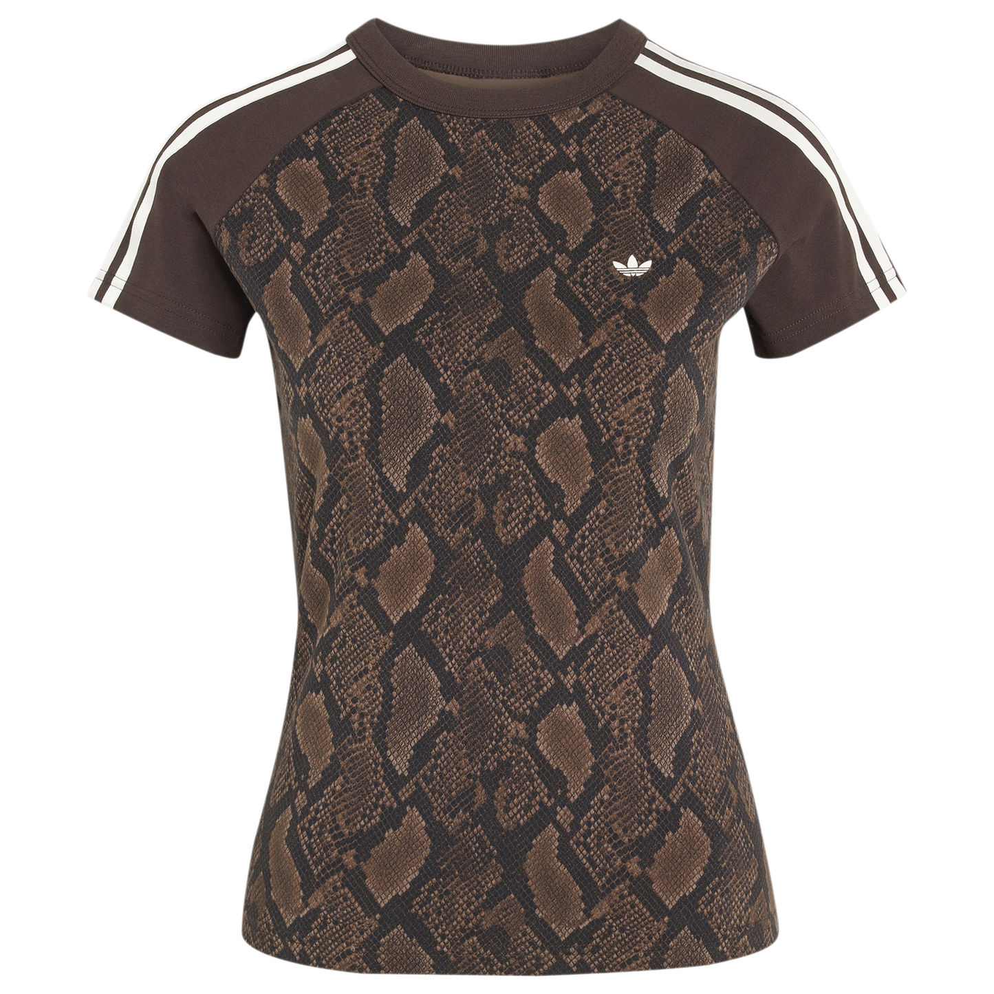 adidas Snake Print Cali T-Shirt - Women's - Black/Brown