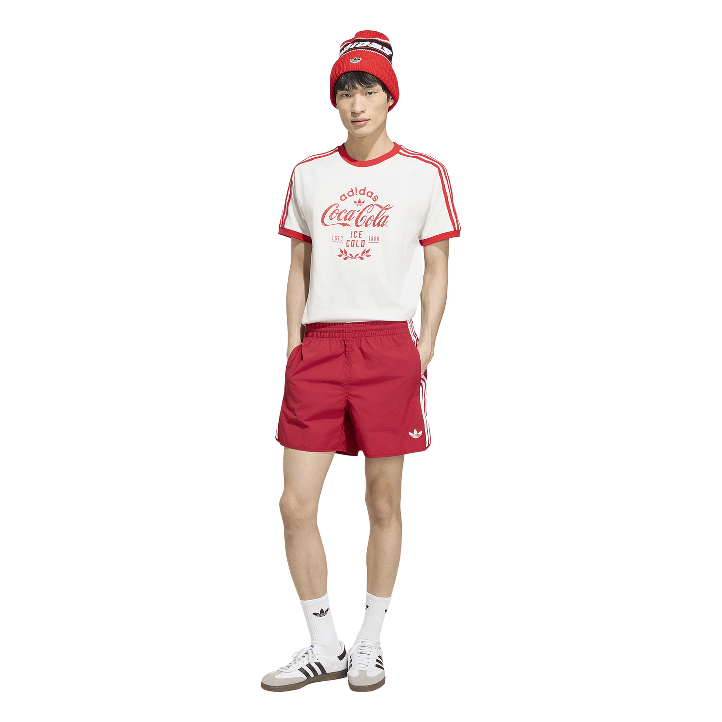 adidas Coca-Cola Cali T-Shirt - Men's - Red/White