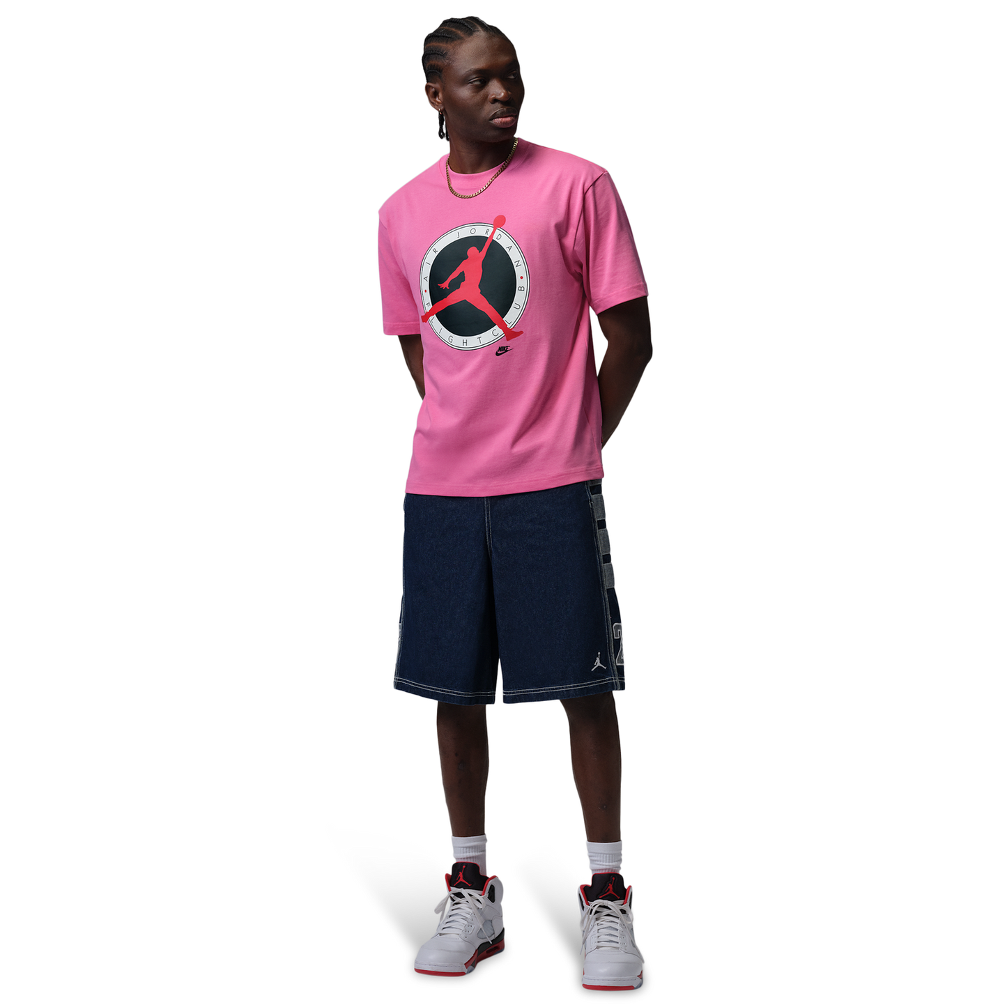 Jordan Flight Club Short Sleeve Crew - Men's - Pink/Red
