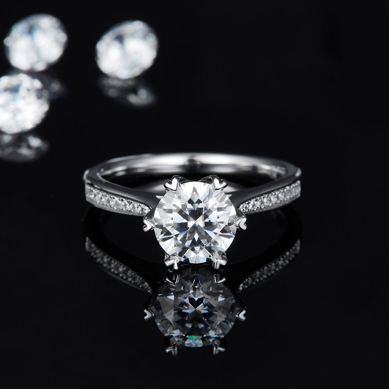 Polaris Round Cut Moissanite Ring - foto 11