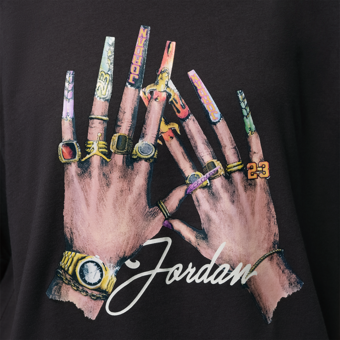 Jordan GFX Nail Short Sleeve T-Shirt - Women's - Multi/Off Noir