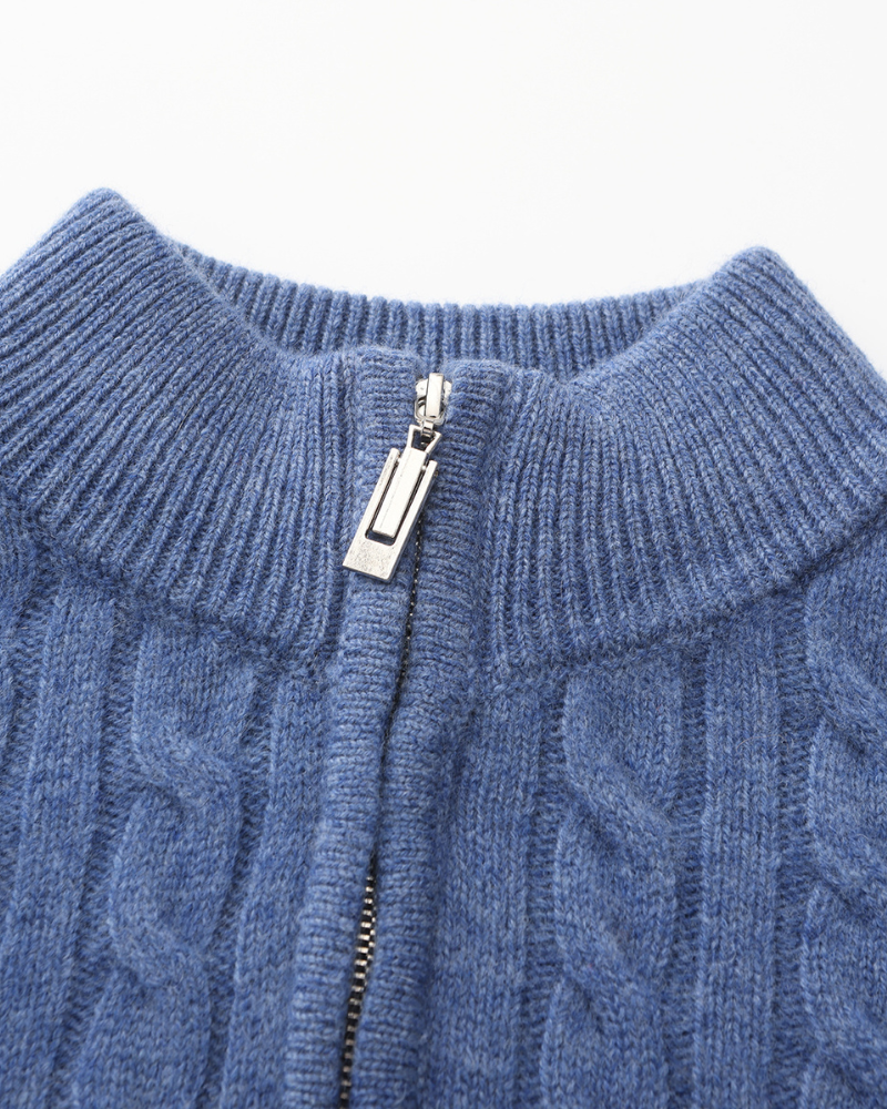 100% Cashmere Woven Half Zip - foto 19