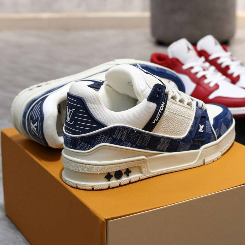 Louis Vuitton LV Trainer Sneaker Damier Denim Blue