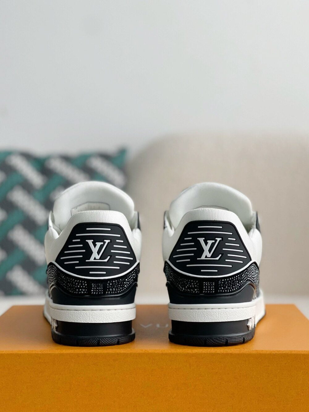 Louis Vuitton LV Trainer Sneaker Denim Monogram Black Diamond