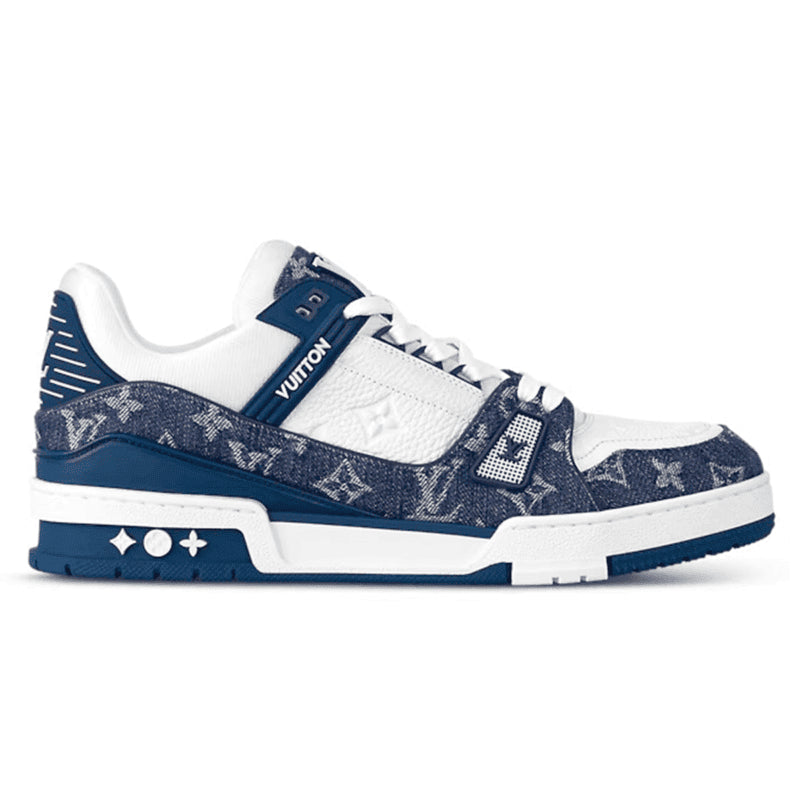 Louis Vuitton LV Trainer Sneaker Denim Monogram Blue